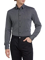 Jacquard Cotton-Blend Button-Front Shirt