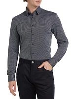 Jacquard Cotton-Blend Button-Front Shirt