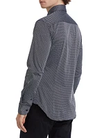 Jacquard Cotton-Blend Button-Front Shirt