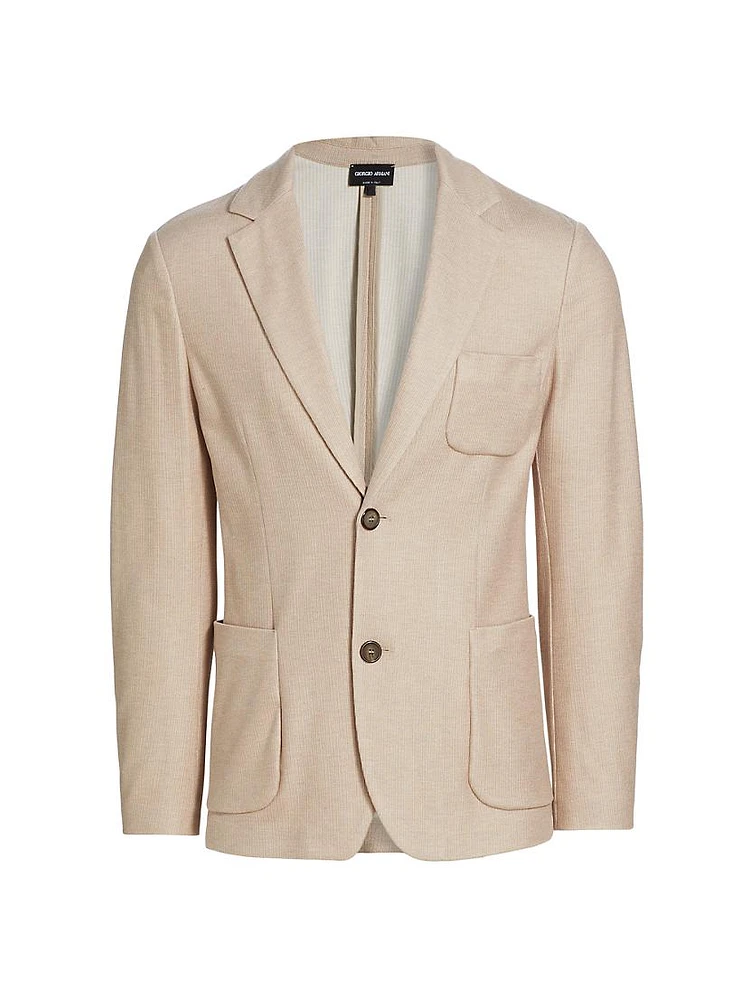 Silk-Blend Single-Breasted Sport Jacket