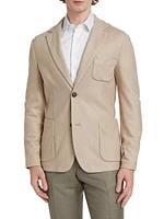 Silk-Blend Single-Breasted Sport Jacket