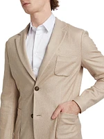 Silk-Blend Single-Breasted Sport Jacket