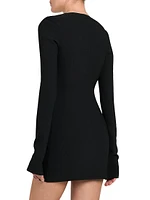 Crepe Zip-Front Minidress