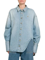 Denim Cutaway Button-Up Shirt