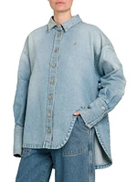 Denim Cutaway Button-Up Shirt