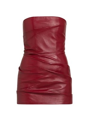 Strapless Leather Body-Con Minidress