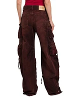 Fern Lunghi Mid-Rise Wide-Leg Cargo Jeans