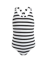 Little Girl's & Striped One-Piece Swimsuit