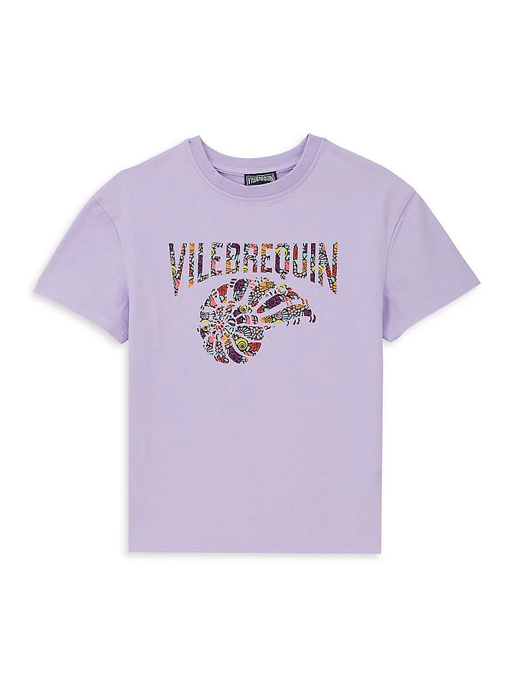 Little Girl's & Logo Printed Seashell T-Shirt