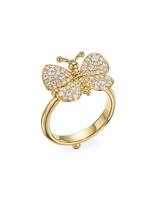 FJ Butterfly 18K Yellow Gold & 0.56 TCW Diamond Ring