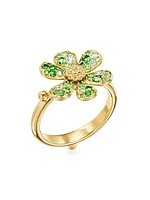 18K Yellow Gold & Multi-Gemstone Flower Ring