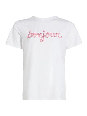 Bonjour Sequin & Cotton T-Shirt