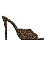 Goldie Mules Leopard Grosgrain