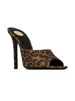 Goldie Mules Leopard Grosgrain