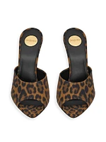 Goldie Mules Leopard Grosgrain