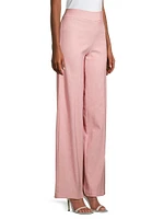 Flavia Wide-Leg Cotton-Blend Pants