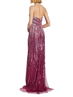 Strapless Sequined Tulle Gown