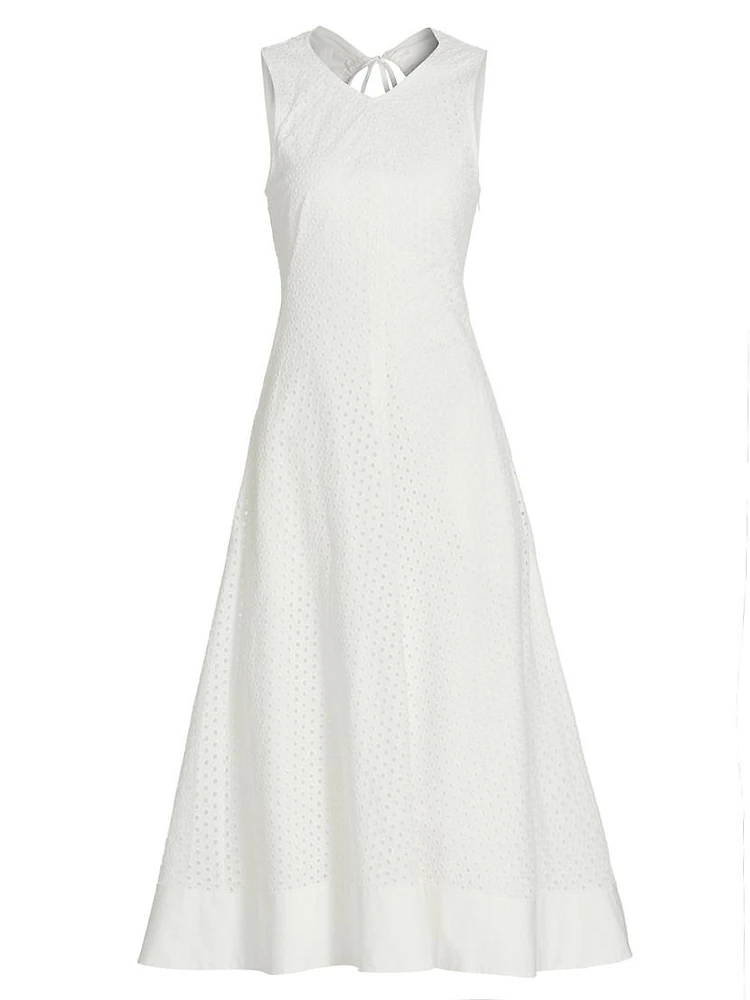 Juno Cotton Broderie Anglaise Midi-Dress