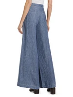 Demie Two-Tone Hemp Wide-Leg Pants