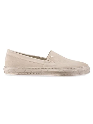 Suede and Calfskin Leather Slip-On Shoes