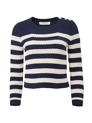 Silk-Cotton Striped Sweater