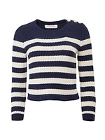 Silk-Cotton Striped Sweater