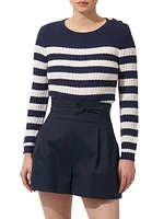 Silk-Cotton Striped Sweater