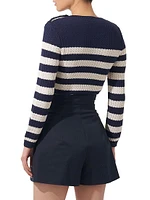 Silk-Cotton Striped Sweater