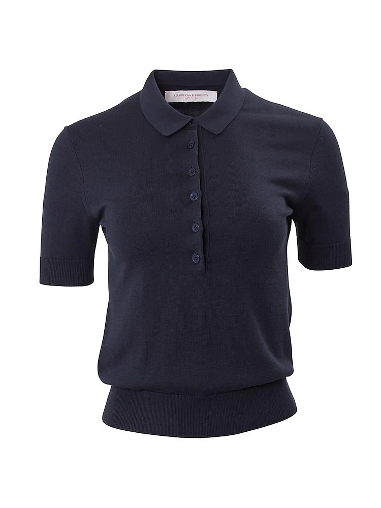 Cabana Knit Silk & Cotton Polo Shirt