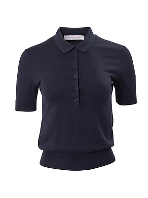 Cabana Knit Silk & Cotton Polo Shirt