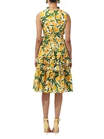 Floral Cotton-Blend Ruffled Midi-Dress