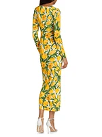 Floral Jersey Long-Sleeve Maxi Dress