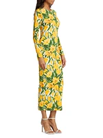 Floral Jersey Long-Sleeve Maxi Dress