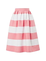 Striped Cotton Full Skirt