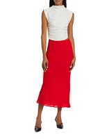 Layla Bias-Cut Midi-Skirt