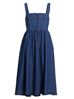 Tagliatelle Denim Midi-Dress