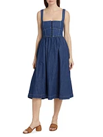 Tagliatelle Denim Midi-Dress