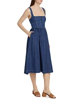 Tagliatelle Denim Midi-Dress