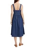 Tagliatelle Denim Midi-Dress