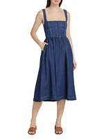 Tagliatelle Denim Midi-Dress