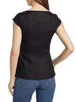 Meela Linen Squareneck Top