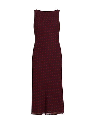 Topanga Polka Dot Slim-Fit Midi-Dress