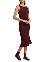 Topanga Polka Dot Slim-Fit Midi-Dress