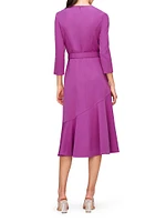 Polly Belted Flounce Midi-Dress