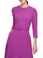 Polly Belted Flounce Midi-Dress