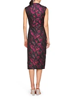 Kensley Floral Jacquard Midi Cocktail Dress