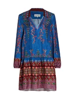 Jas Geometric Silk Shift Minidress