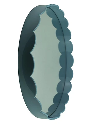 Scalloped-Edge Round Wall Mirror