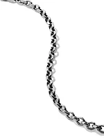 Torqued Faceted Chain Link Bracelet in Sterling Silver, 7mm