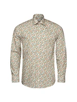 Slim-Fit Pineapple Print Cotton-Blend Shirt